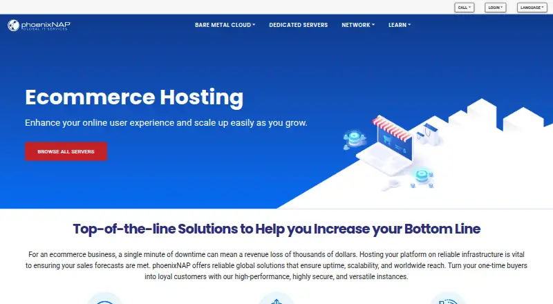 phoenixNAP Ecommerce Hosting screenshot