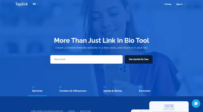 Taplink screenshot