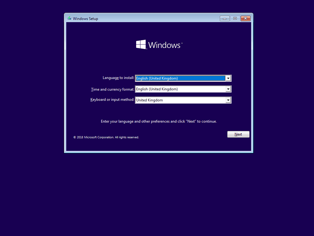 install a fresh copy of windows 10