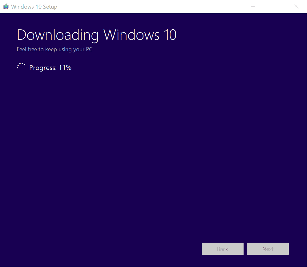 how to check windows 10 progress