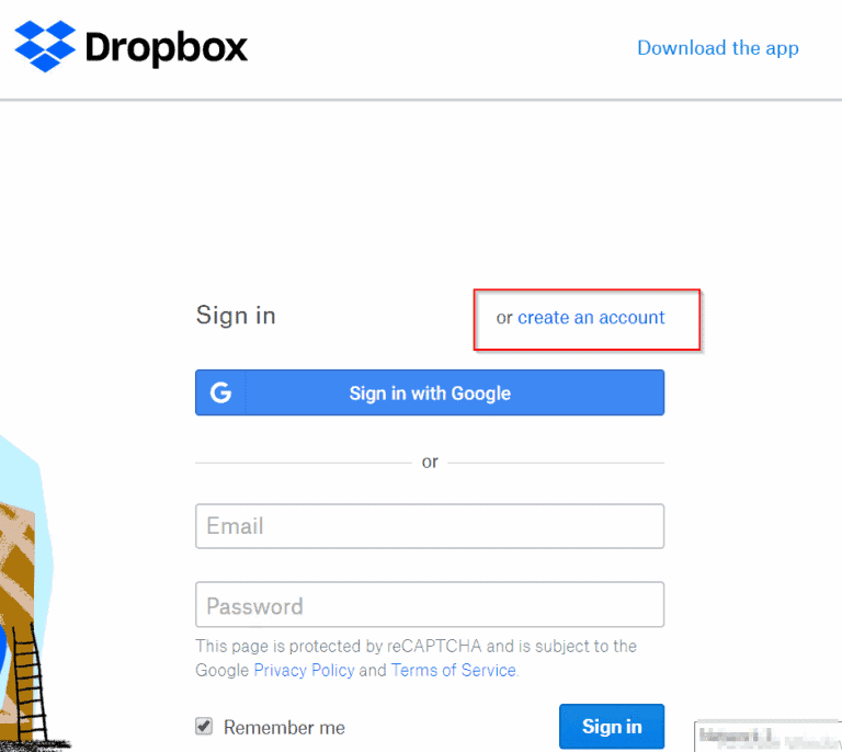 google dropbox login