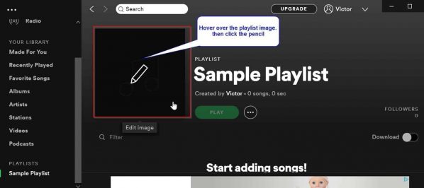 how to rename a playlist on spotify web player
