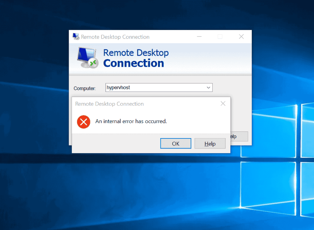remote desktop internal error
