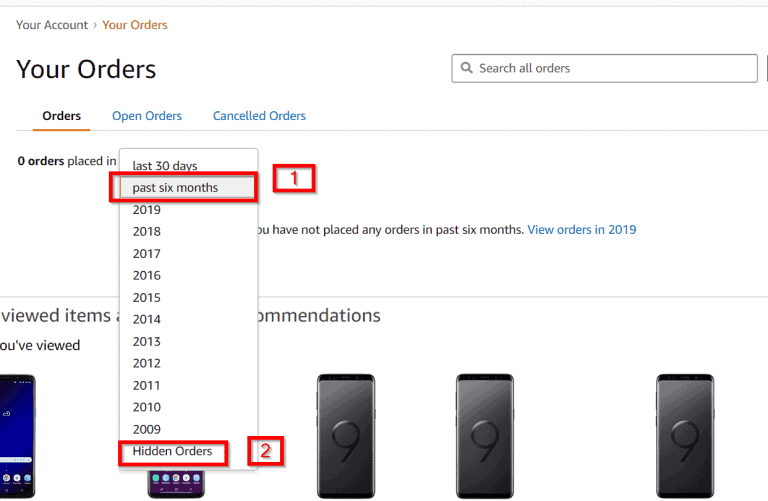 amazon open orders removed