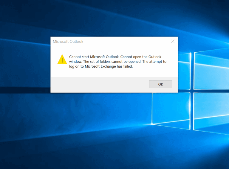 windows 10 cannot start microsoft outlook