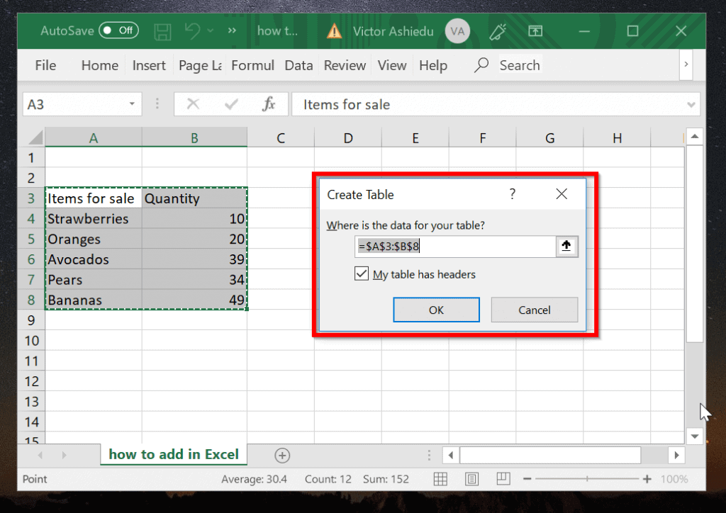 how to sum a column in excel that is filtered