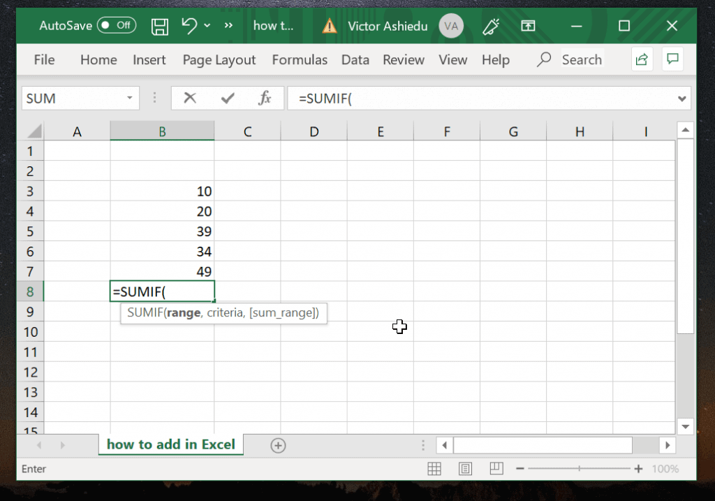 adding a fx equation in excel mobile
