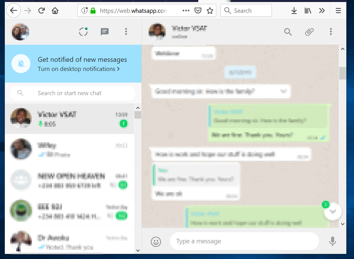 watsapp web chat