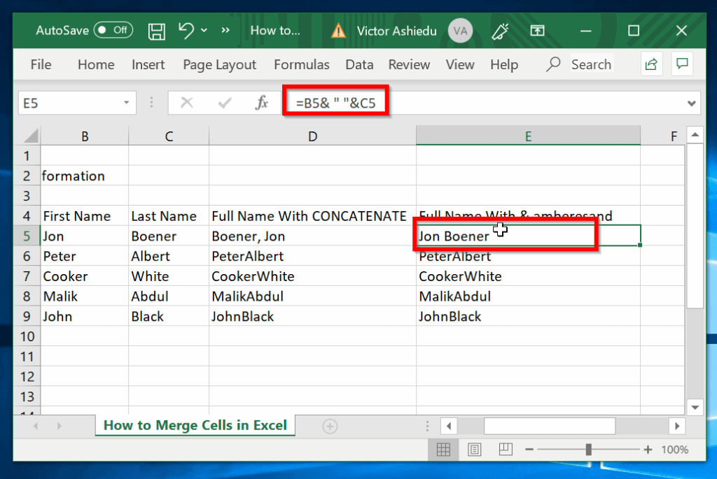 find and merge duplicate rows in excel