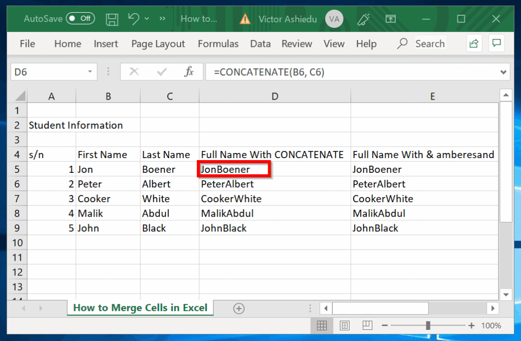 how to merge and center in excel 2011