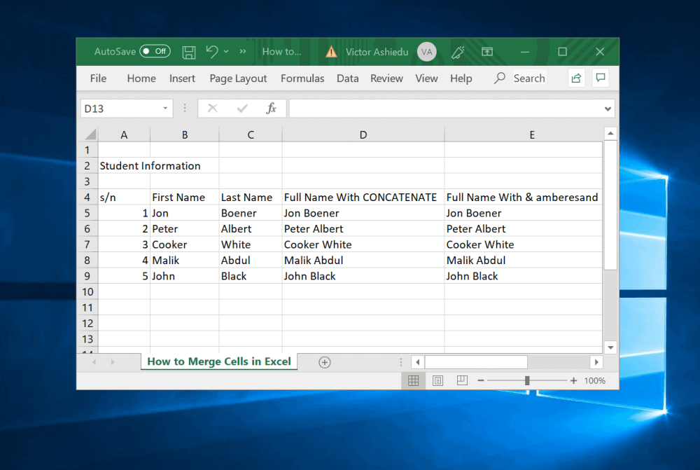 How To Merge Cells In Excel In 2 Easy Ways 7447