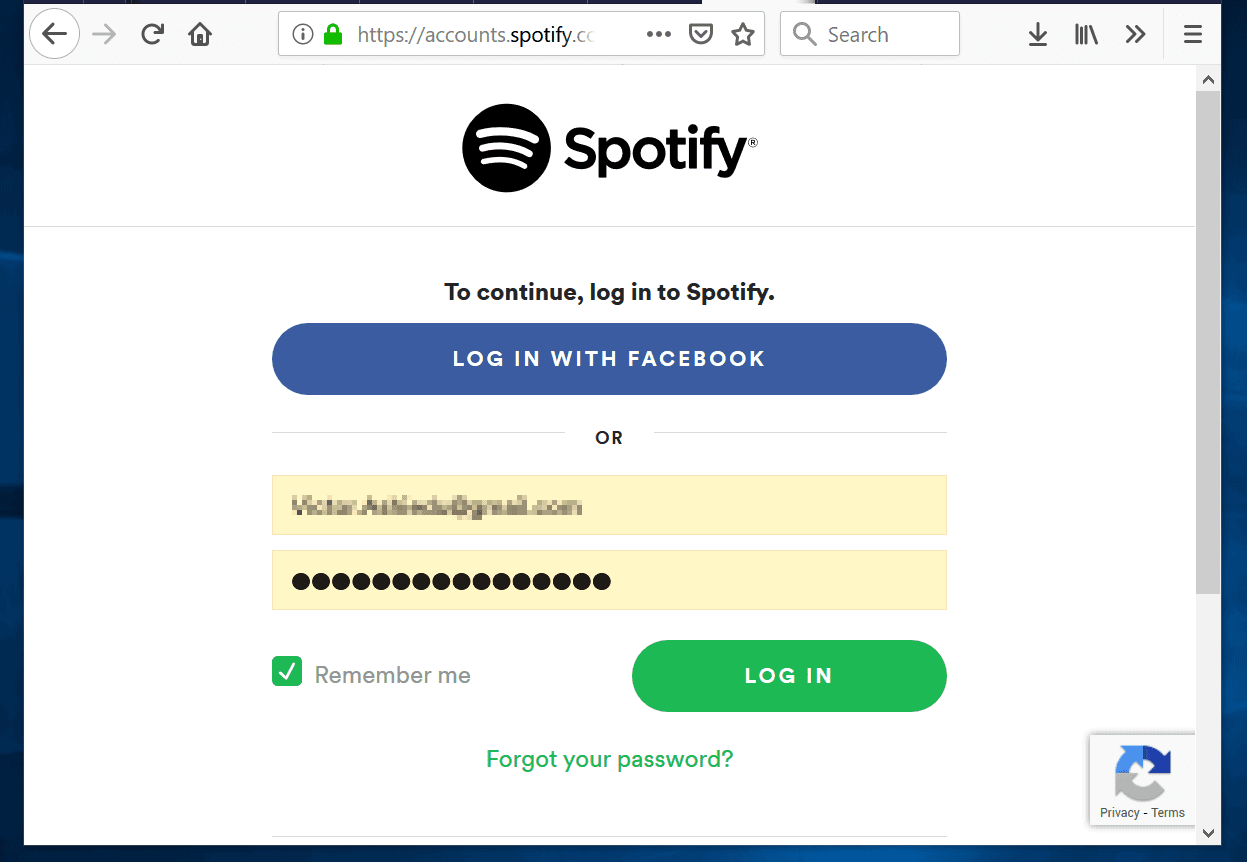 spotify login from another country email