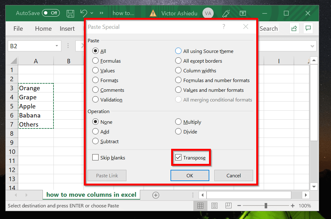 windows keyboard shortcuts paste special