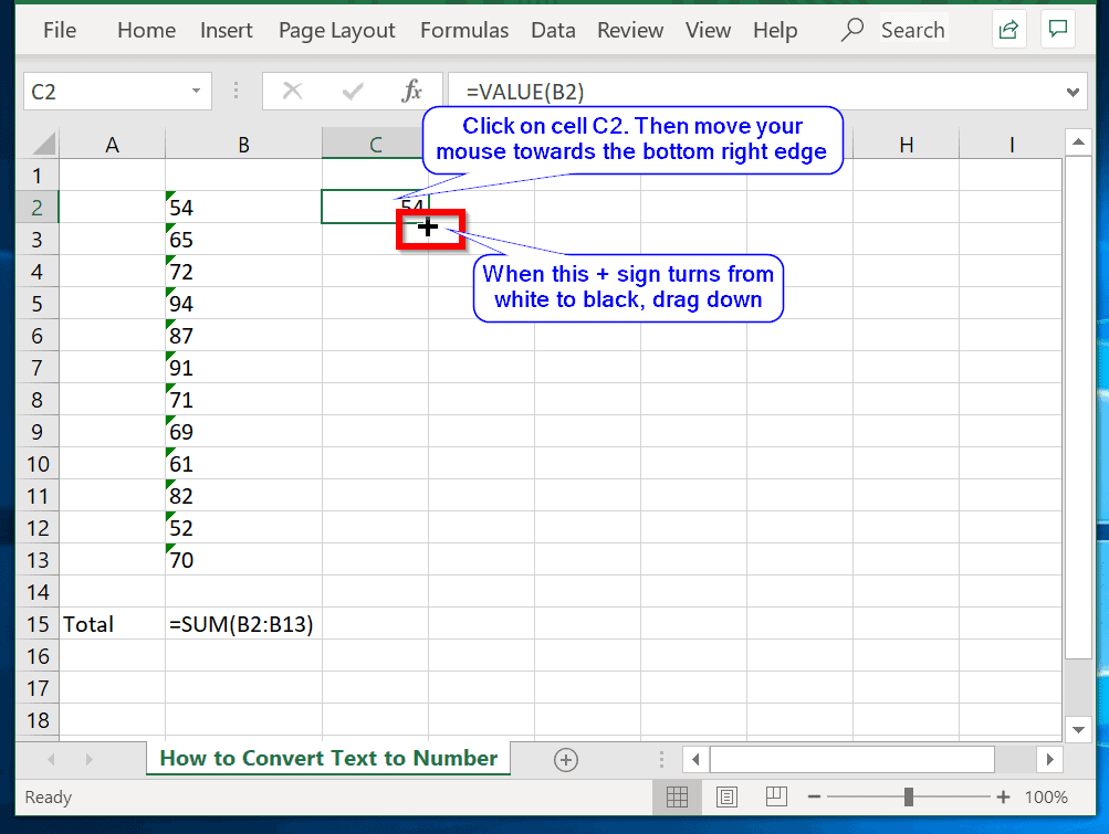 excel convert string to number formula