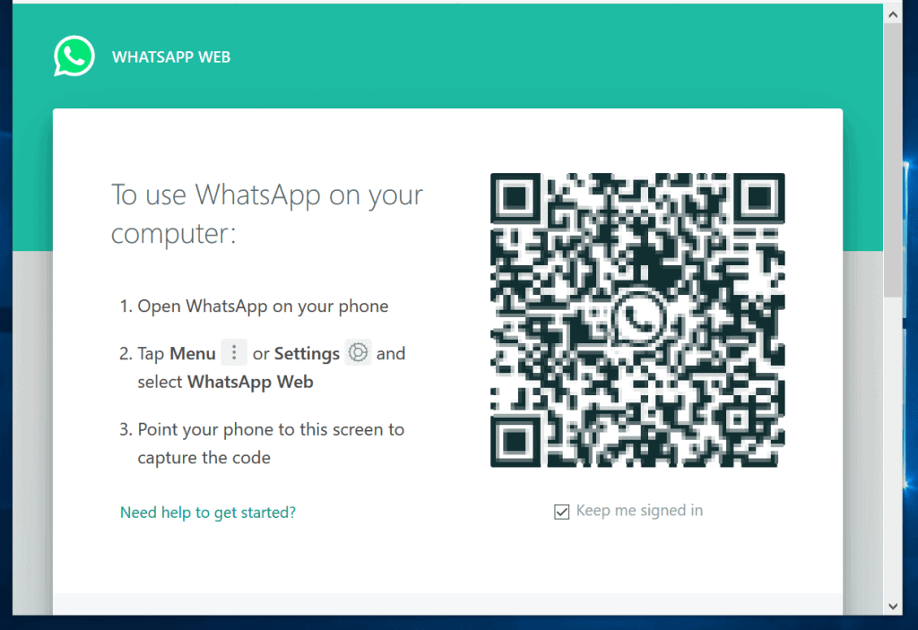 whatsapp open on another computer