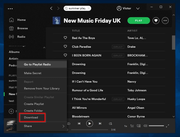 how to download a spotify playlist to your computer