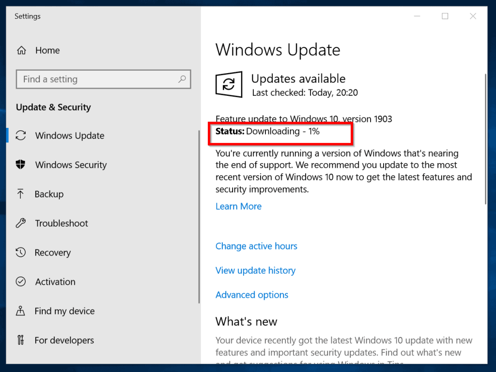 windows 10 initializing updates