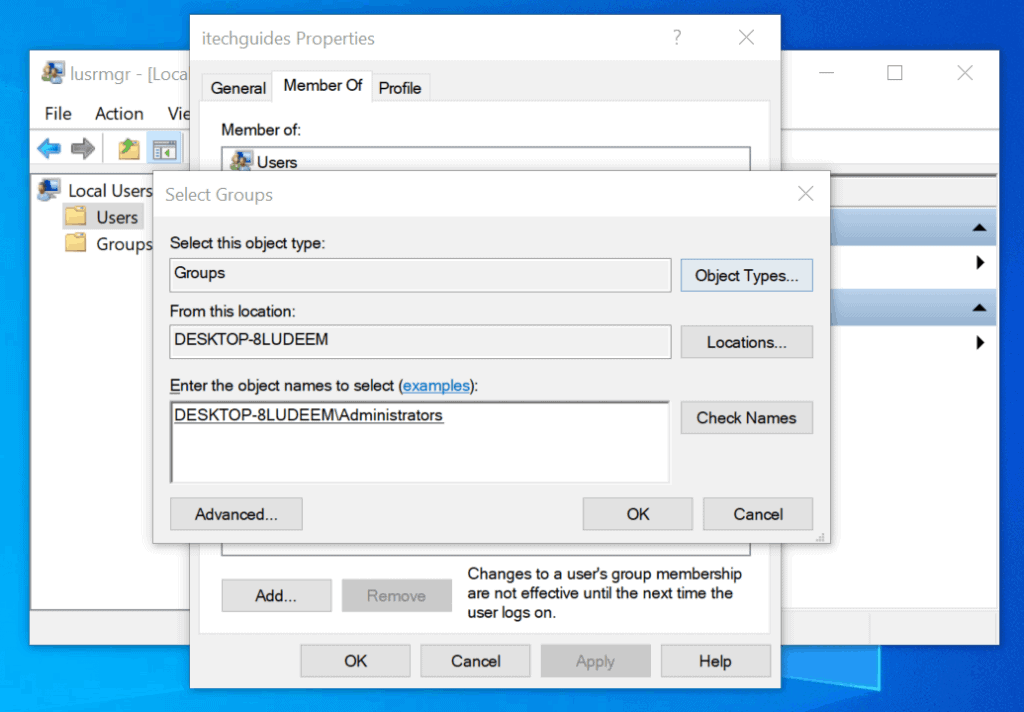 how to create local user in windows 10