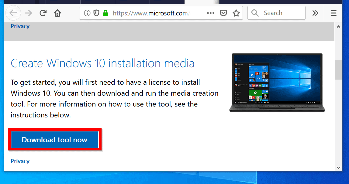create installation media for windows 10