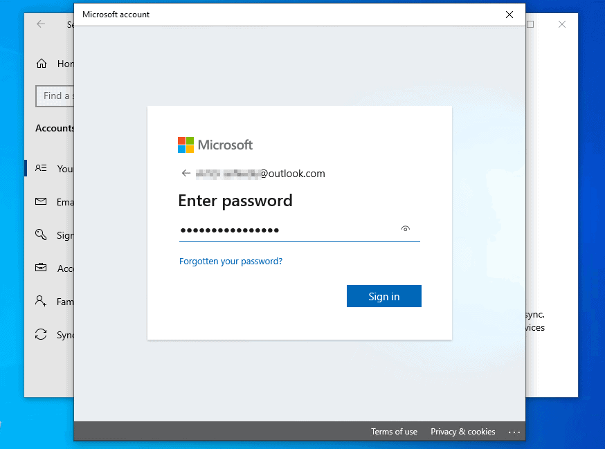 sign out microsoft account