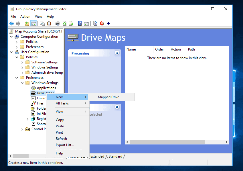 mapped drive gpo