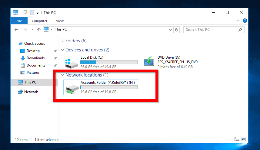 mapped network drive not showing