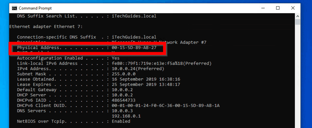 how to find mac address of laptop windows 8.1
