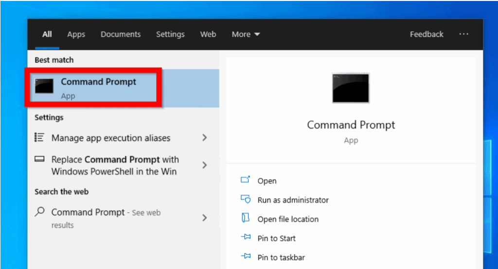 command prompt for windows 10