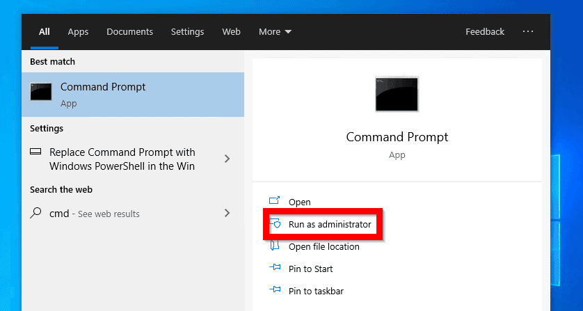 windows 10 open command prompt as administrator