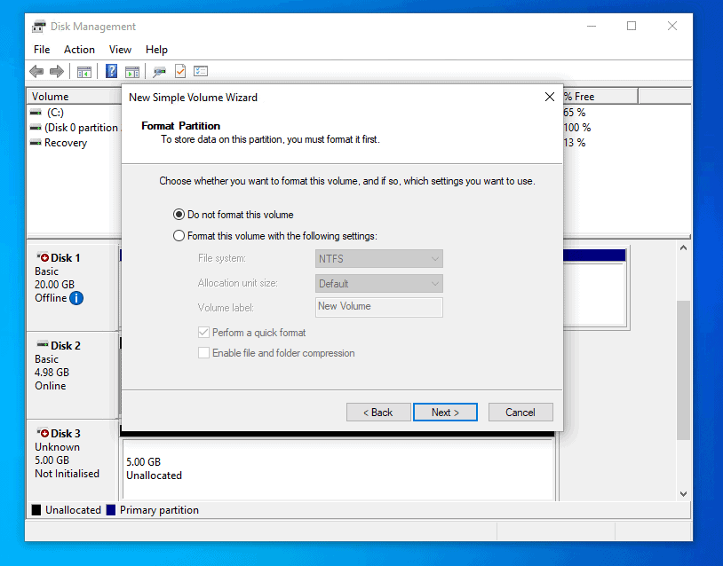 how to format my hard drive in windwos 10
