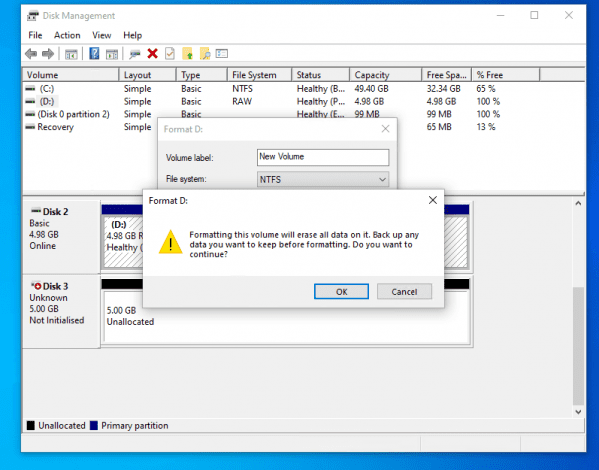 how to format my hard drive in windwos 10