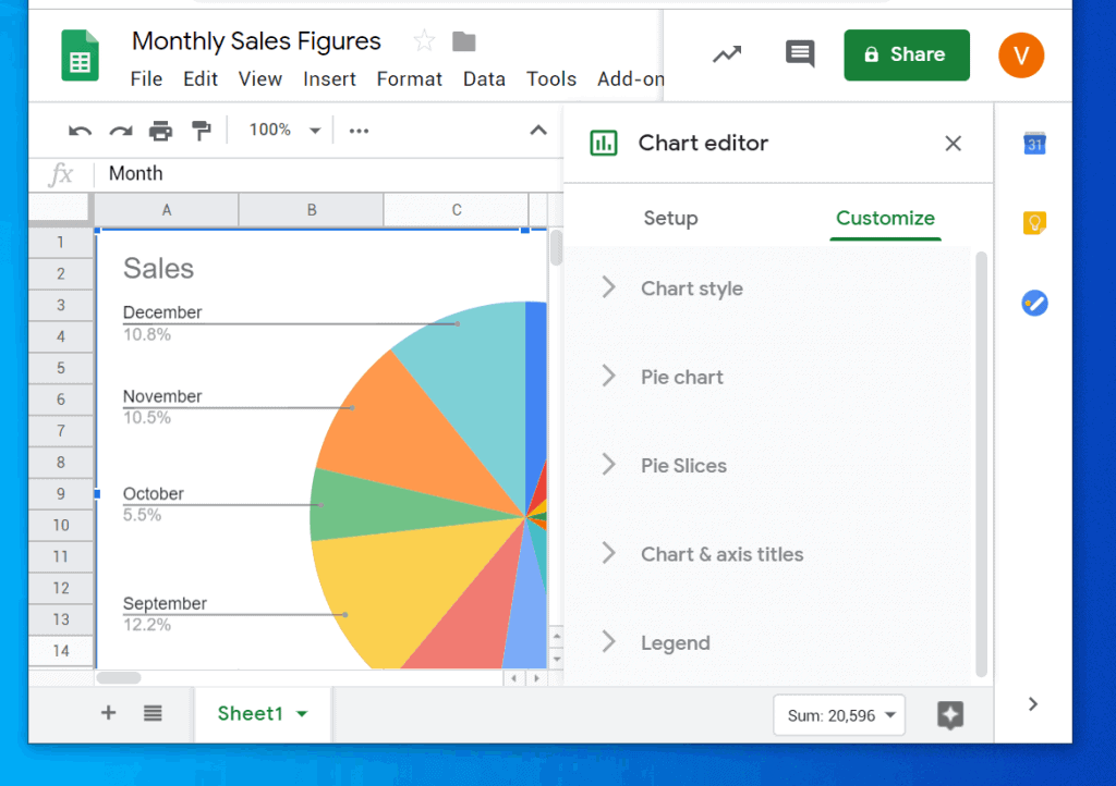 hot to make a pie chart in excel