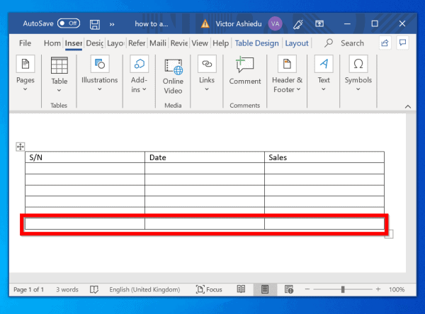 How to Add More Rows to a Table in Word and Google Docs
