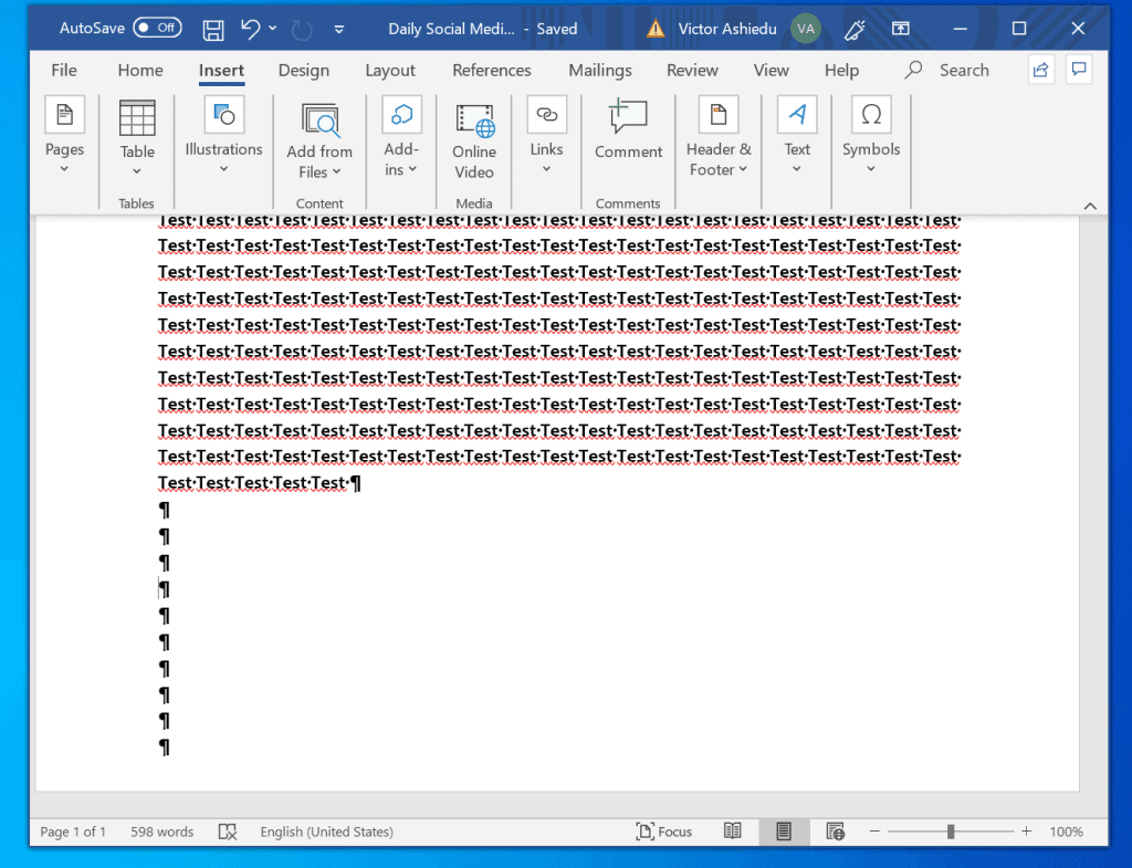 how to delete last page of a word document page break