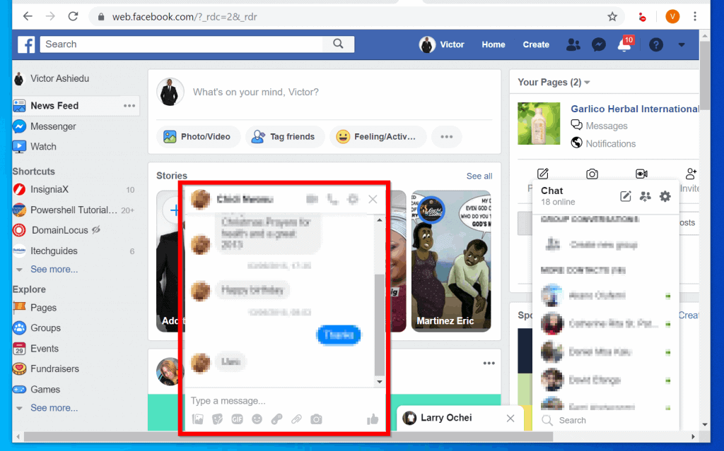 How to send a private facebook message
