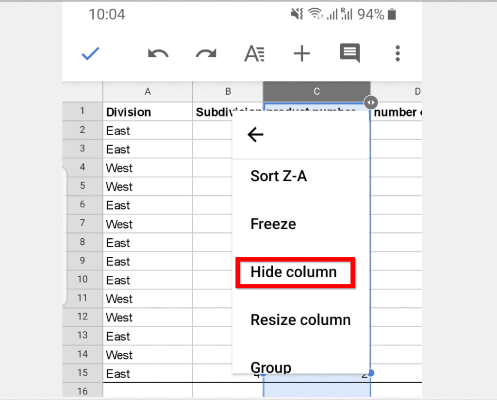 How To Hide Columns In Google Sheets