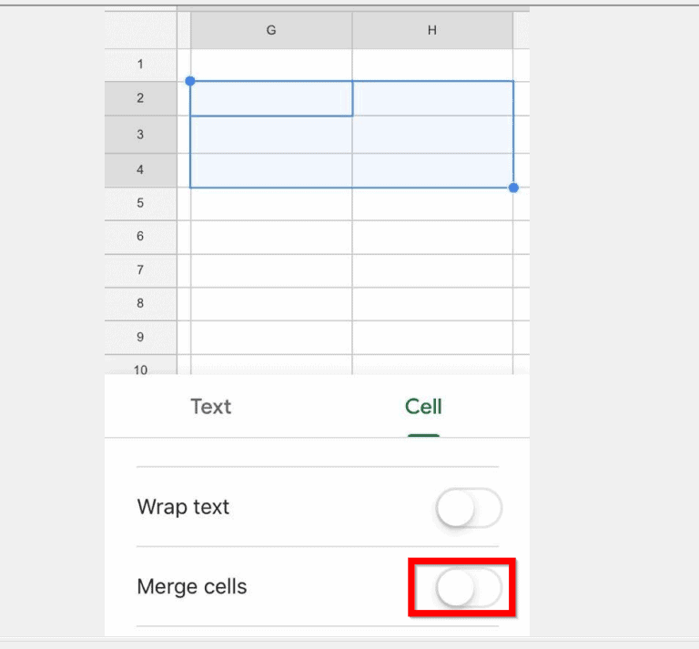 google doc merge to cells