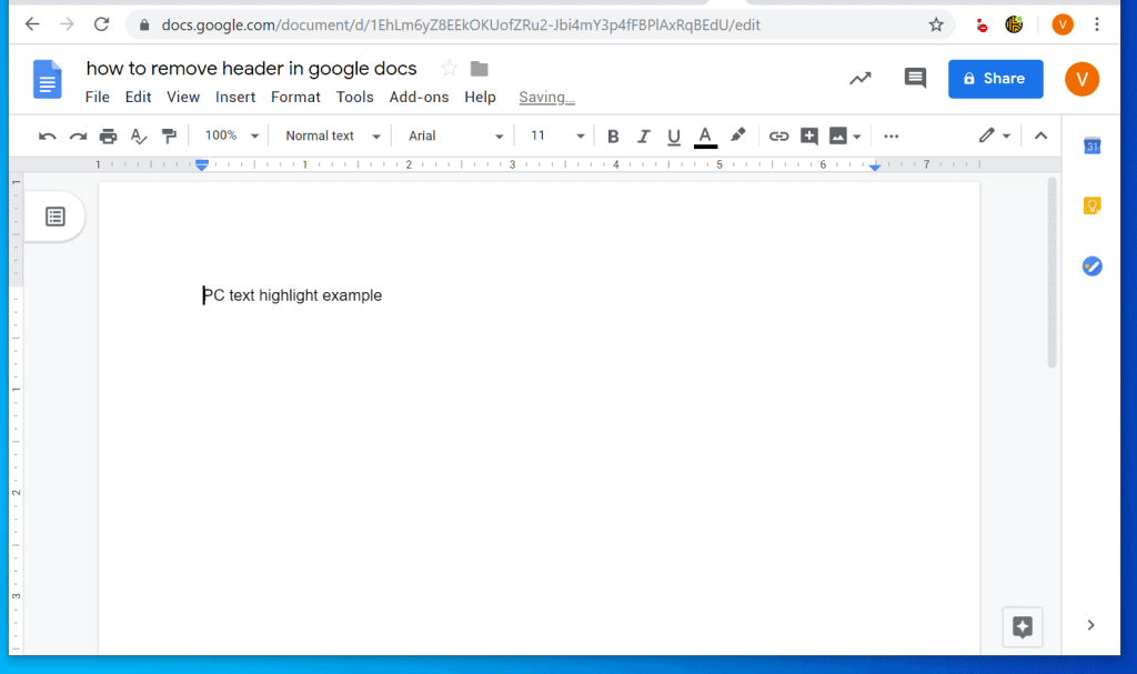 removing header from second page google doc