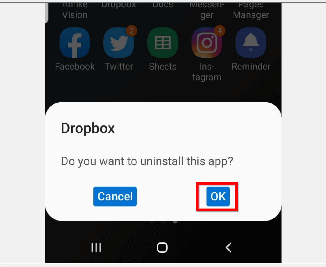 uninstall dropbox