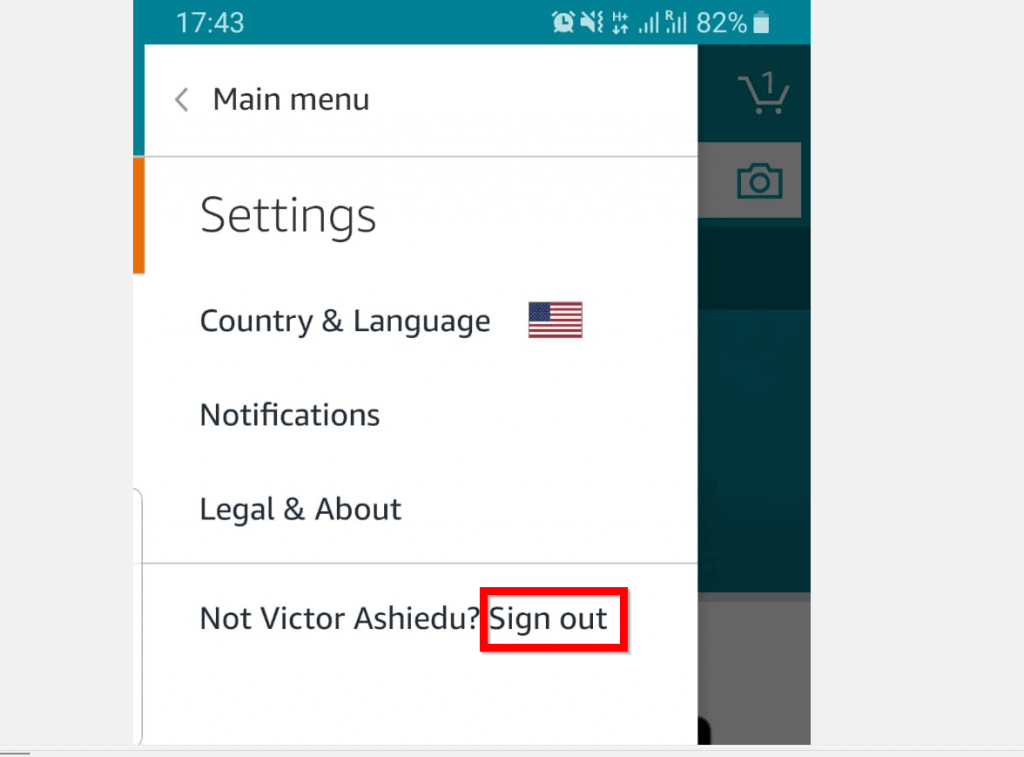 How to Logout of Amazon App (from an Android Phone)