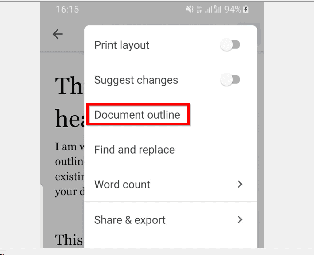 How to Add to Outline in Google Docs | Itechguides.com