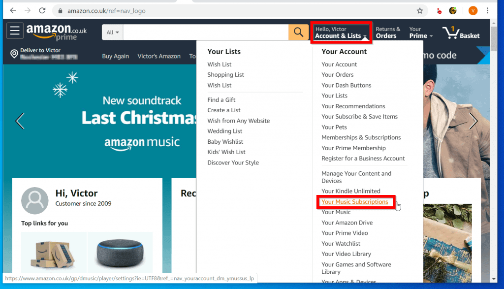 how to cancel amazon music unlimited