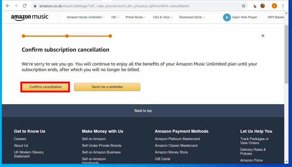 how to unsubscribe from amazon music