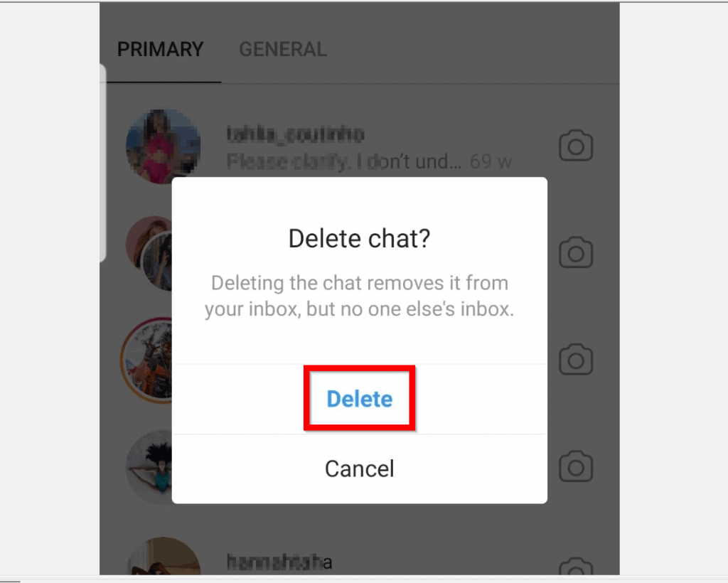 To delete the messages, click Delete. 
