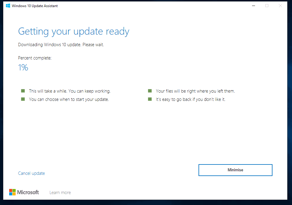 windows 10 pro update assistant
