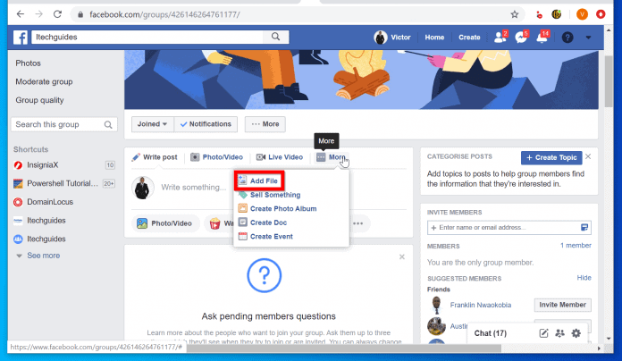 how to get pdf file on facebook