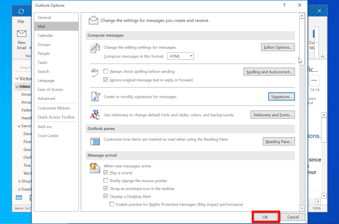 how to stay signed in to outlook mail