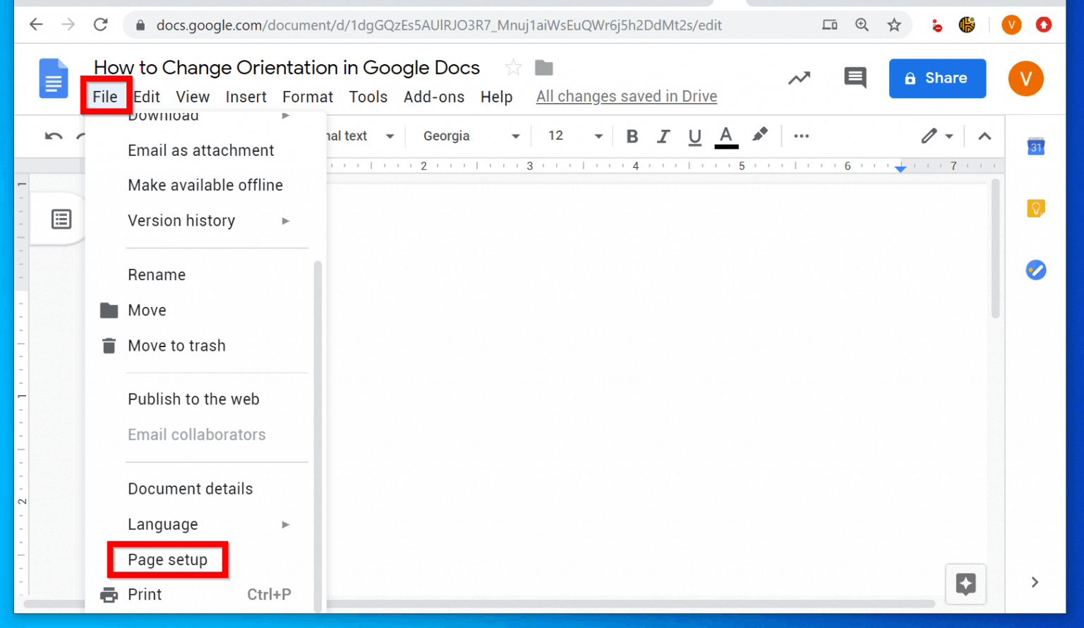 change orientation of one page in word 2007