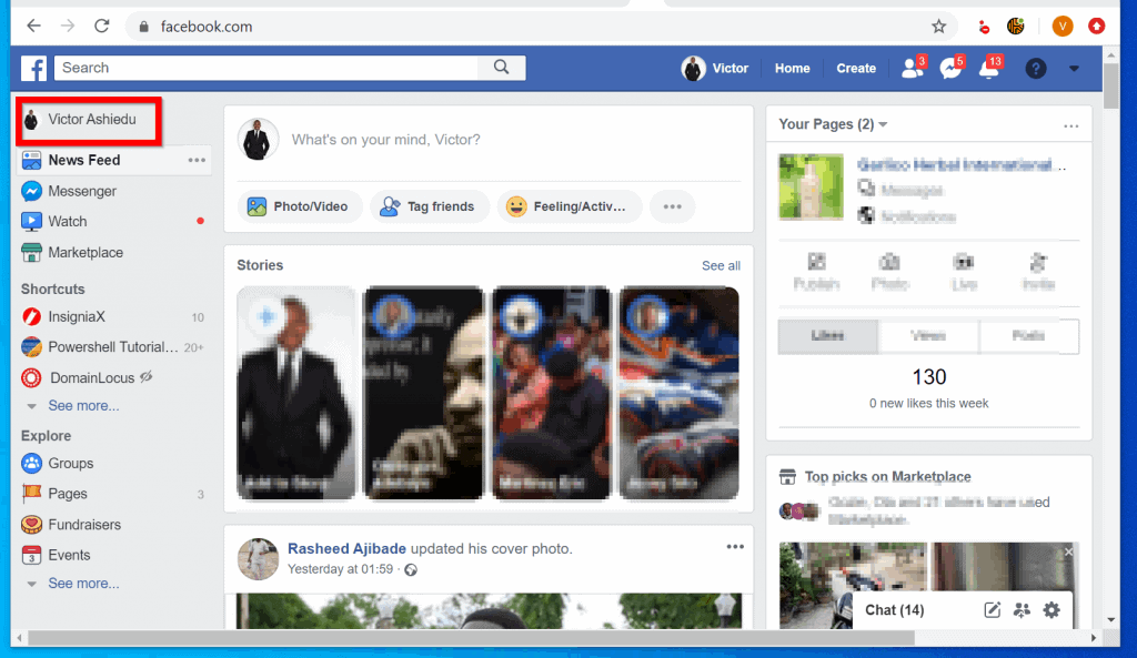 facebook page app for pc
