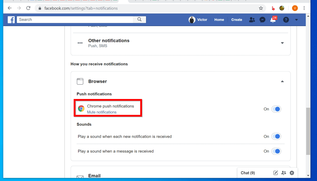 facebook notifier for chrome